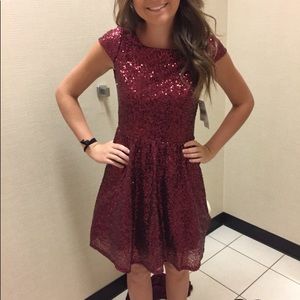Cranberry sparkly short dress